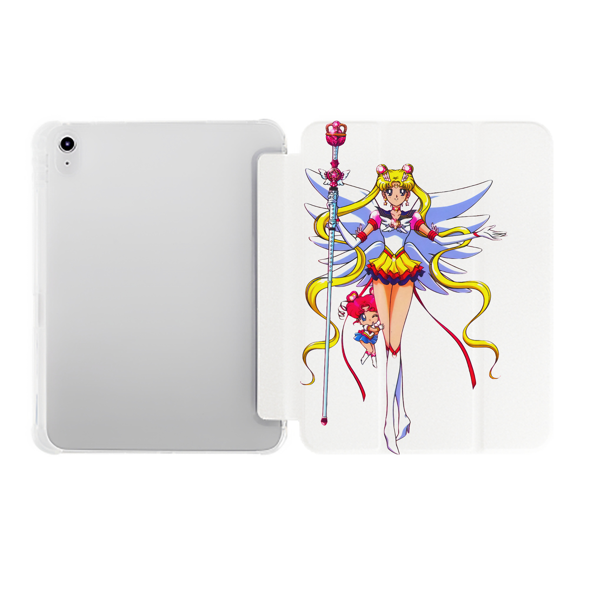 （画像用） 美少女戦士セーラームーン 月野 うさぎ つきの うさぎ Sailor Moon Tsukino Usagi IPad ケース ペン収納付き 三つ折りスタンド PUレザー×シリコン 対応機種9.5/10.5/10.9インチ